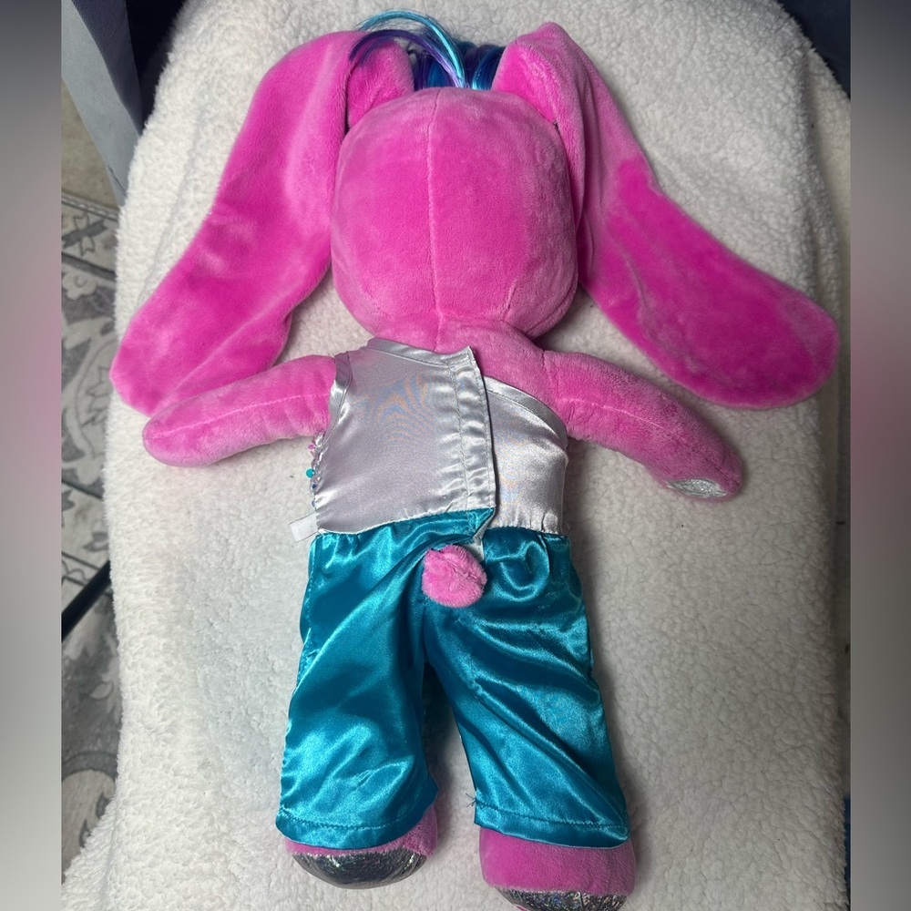 Risa of Honey Girls from Build A Bear Pink and Blue Plush Bunny Talk Button - Picture 3 of 8
